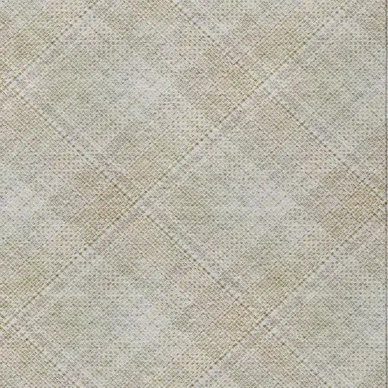 Linen And Ivory Plaid Washable Indoor Outdoor Area Rug Photo 8
