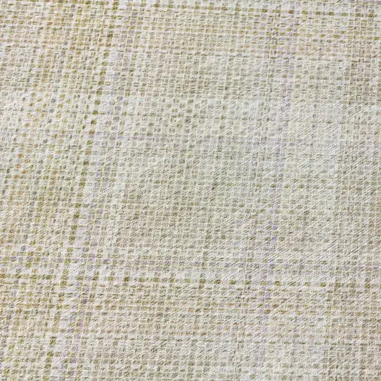 Linen And Ivory Plaid Washable Indoor Outdoor Area Rug Photo 4