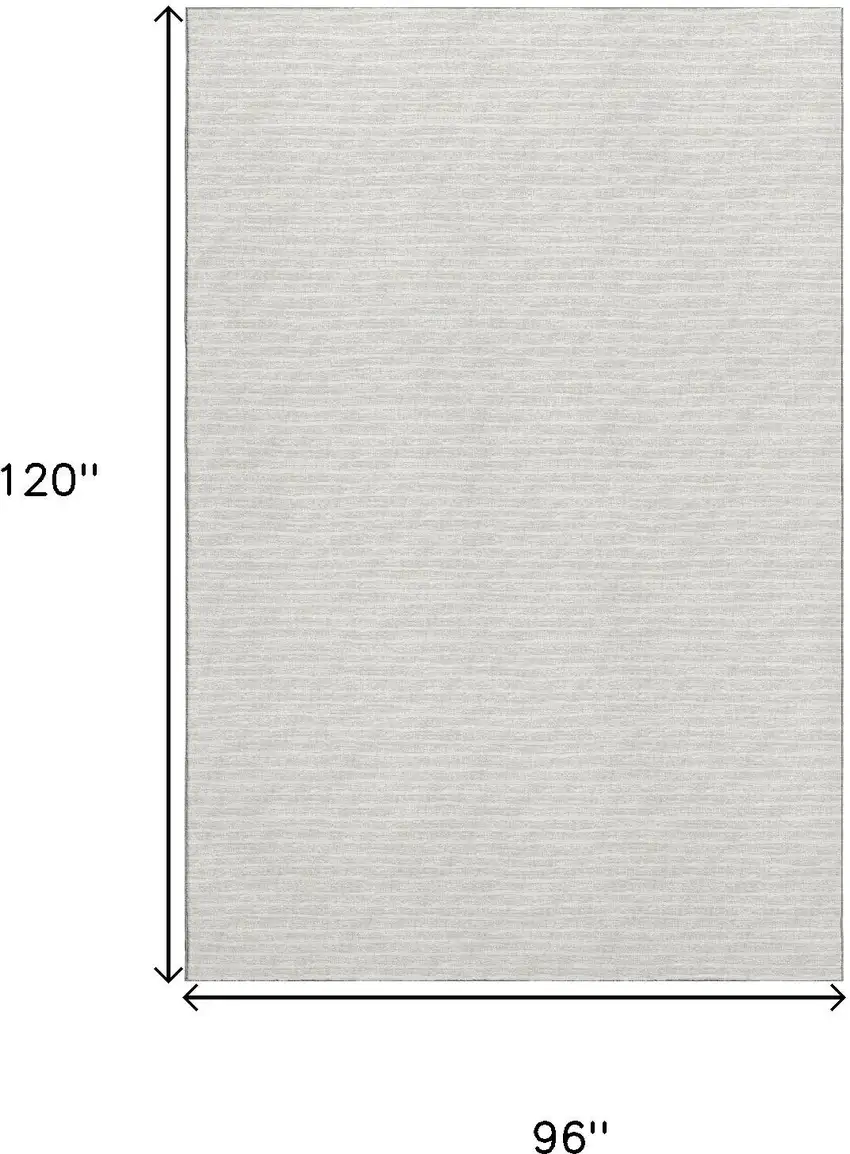 Linen And Ivory Striped Washable Area Rug With UV Protection Photo 3