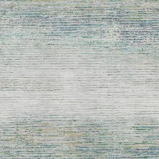 Linen And Ivory Striped Washable Area Rug With UV Protection Photo 2