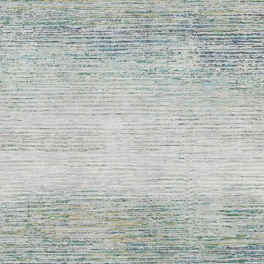 Linen And Ivory Striped Washable Area Rug With UV Protection Photo 2