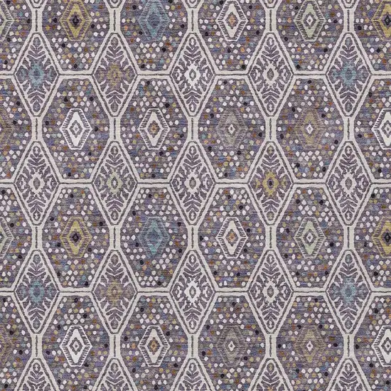 Linen And Plum Geometric Washable Indoor Outdoor Area Rug Photo 2