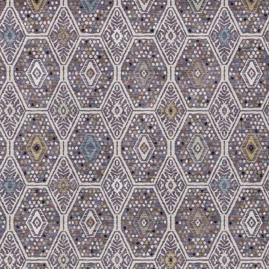 Linen And Plum Geometric Washable Indoor Outdoor Area Rug Photo 2