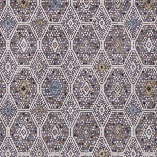 Linen And Plum Geometric Washable Indoor Outdoor Area Rug Photo 2