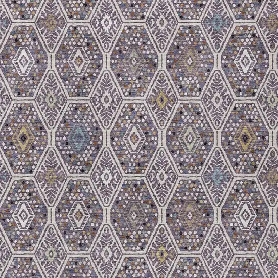 Linen And Plum Geometric Washable Indoor Outdoor Area Rug Photo 2