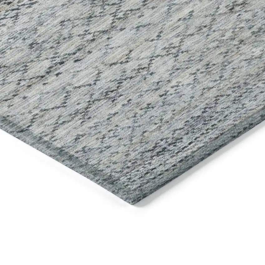 Linen And Silver Striped Washable Indoor Outdoor Area Rug Photo 3