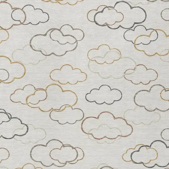 Linen And Wheat Abstract Washable Indoor Outdoor Area Rug Photo 2