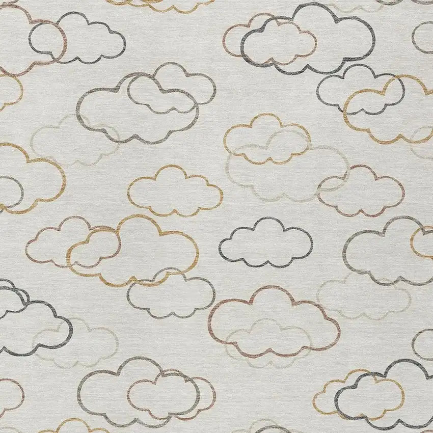 Linen And Wheat Abstract Washable Indoor Outdoor Area Rug Photo 2