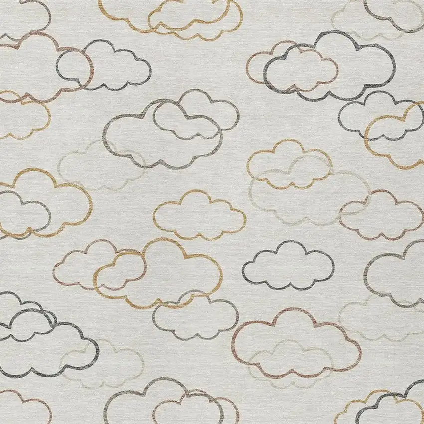 Linen And Wheat Abstract Washable Indoor Outdoor Area Rug Photo 2