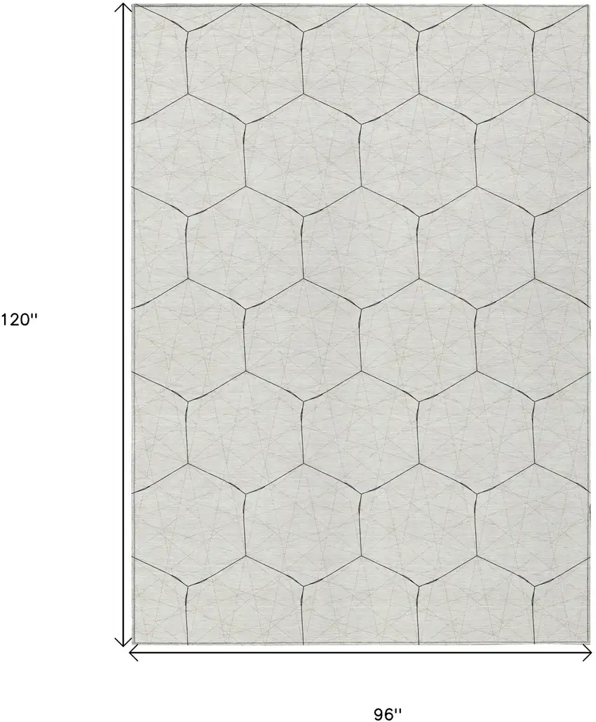 Linen Beige And Black Geometric Washable Indoor Outdoor Area Rug Photo 3