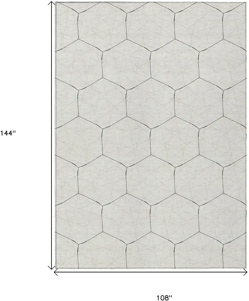 Linen Beige And Black Geometric Washable Indoor Outdoor Area Rug Photo 3
