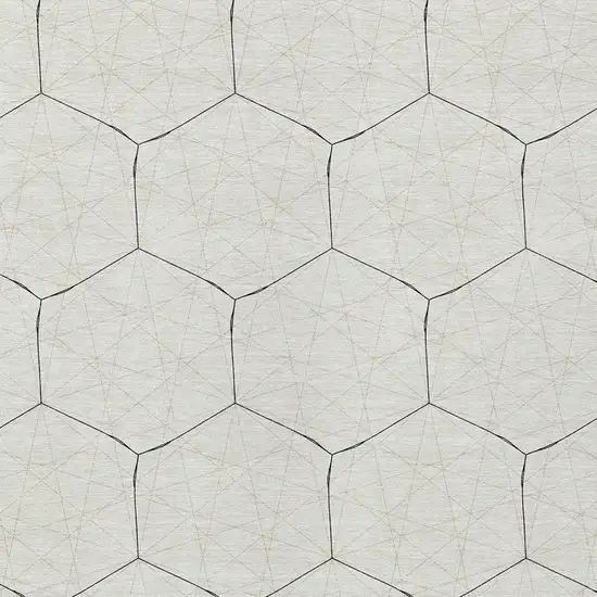 Linen Beige And Black Geometric Washable Indoor Outdoor Area Rug Photo 5