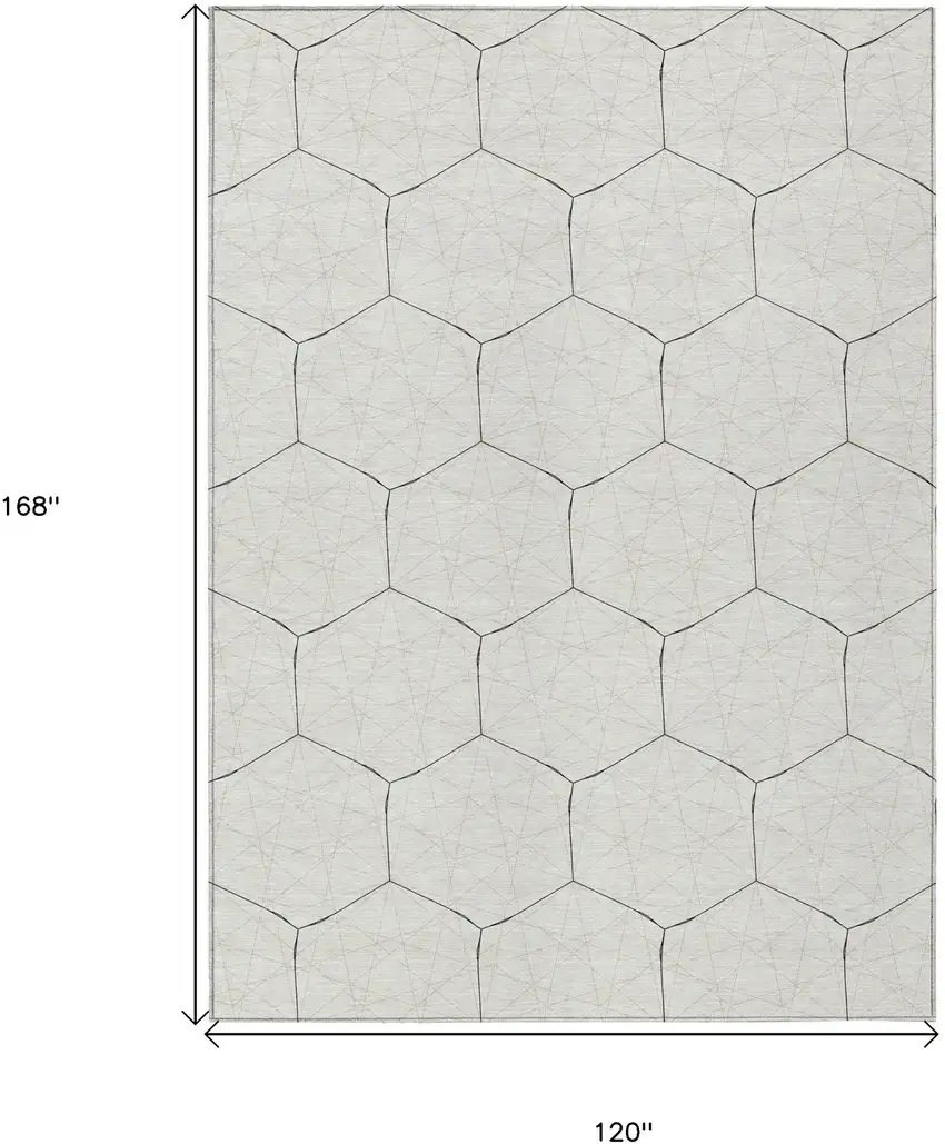 Linen Beige And Black Geometric Washable Indoor Outdoor Area Rug Photo 3