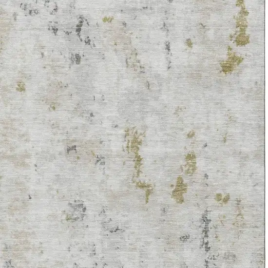 Linen Beige And Gray Abstract Washable Area Rug With UV Protection Photo 2