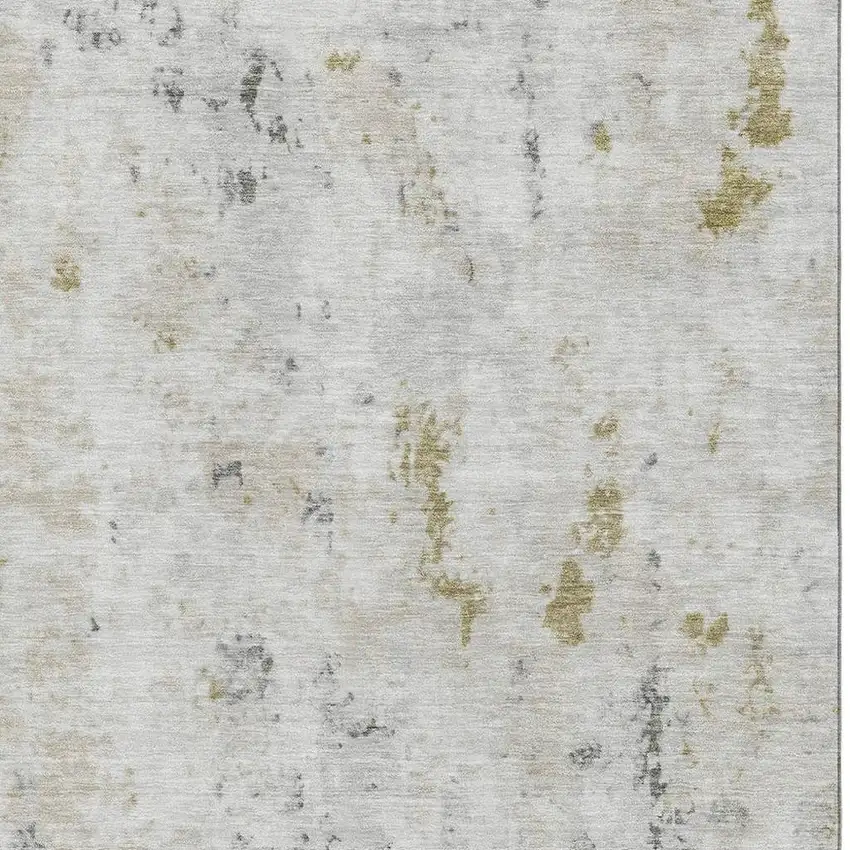 Linen Beige And Gray Abstract Washable Area Rug With UV Protection Photo 2