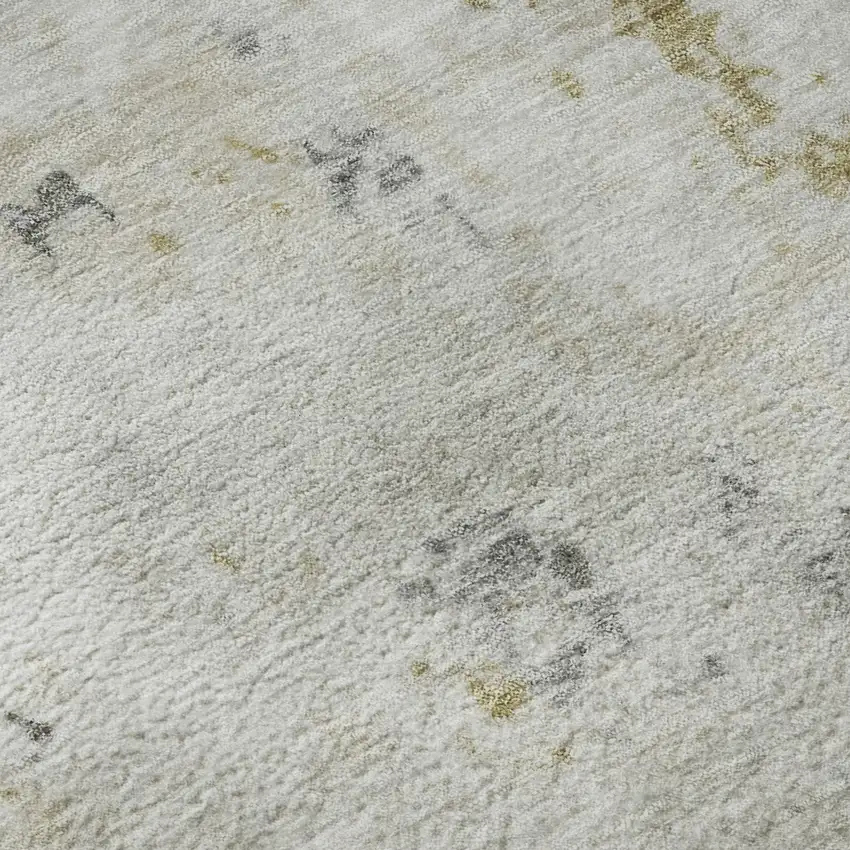 Linen Beige And Gray Abstract Washable Area Rug With UV Protection Photo 9