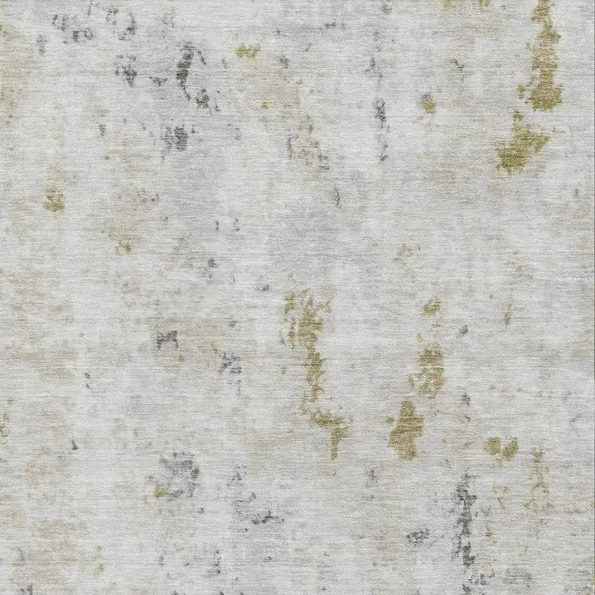 Linen Beige And Gray Abstract Washable Area Rug With UV Protection Photo 2