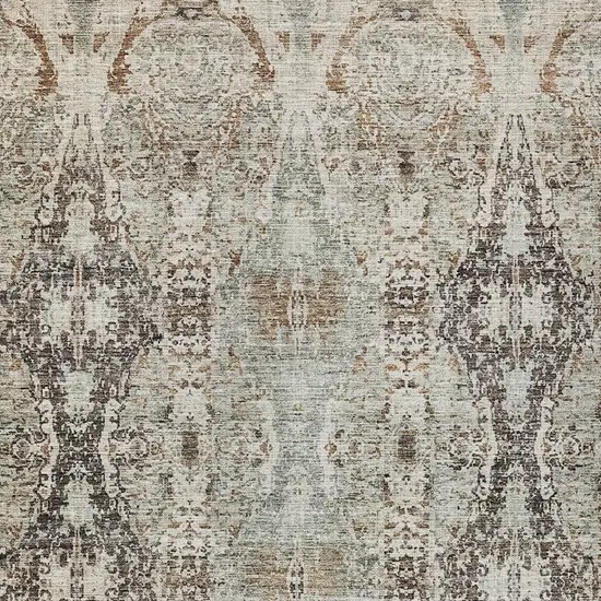 Linen Black And Brown Floral Washable Indoor Outdoor Area Rug Photo 6