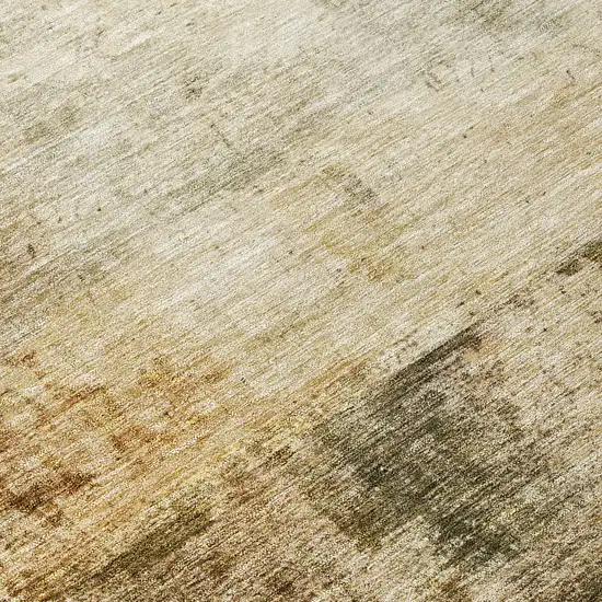 Linen Black And Copper Abstract Washable Indoor Outdoor Area Rug Photo 8