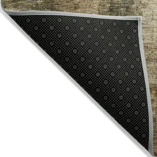 Linen Black And Copper Abstract Washable Indoor Outdoor Area Rug Photo 4
