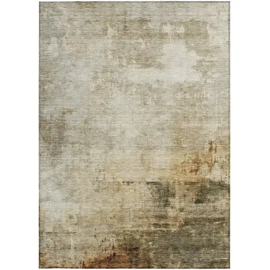 Linen Black And Copper Abstract Washable Indoor Outdoor Area Rug Photo 6