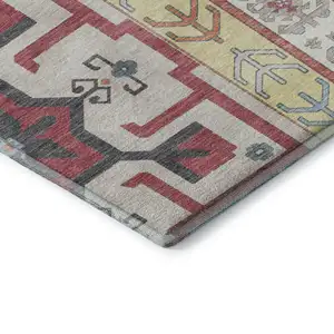 Photo of Linen Blush And Gray Southwestern Washable Area Rug With UV Protection