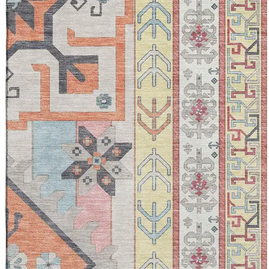 Linen Blush And Gray Southwestern Washable Area Rug With UV Protection Photo 3