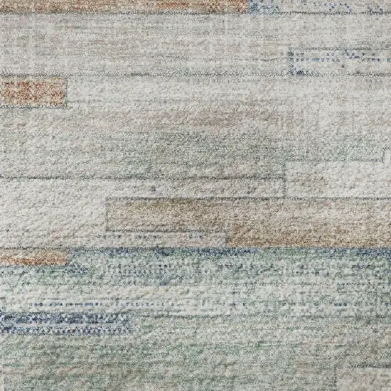 Linen Copper And Ivory Striped Washable Area Rug With UV Protection Photo 8