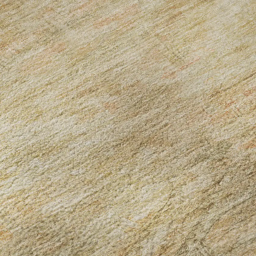 Linen Gold And Wheat Abstract Geometric Washable Area Rug With UV Protection Photo 1