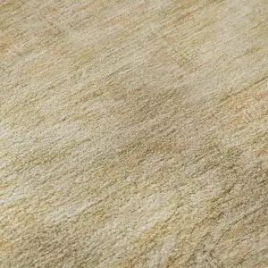 Photo of Linen Gold And Wheat Abstract Geometric Washable Area Rug With UV Protection