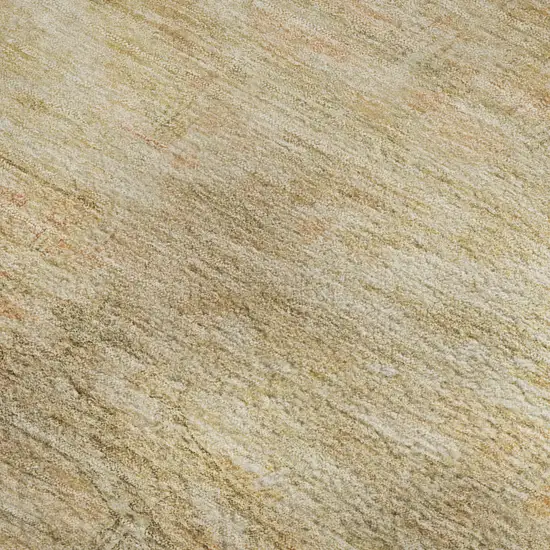 Linen Gold And Wheat Abstract Geometric Washable Area Rug With UV Protection Photo 2