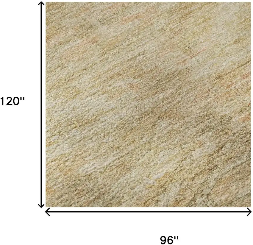 Linen Gold And Wheat Abstract Geometric Washable Area Rug With UV Protection Photo 9