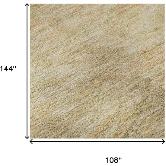 Linen Gold And Wheat Abstract Geometric Washable Area Rug With UV Protection Photo 9