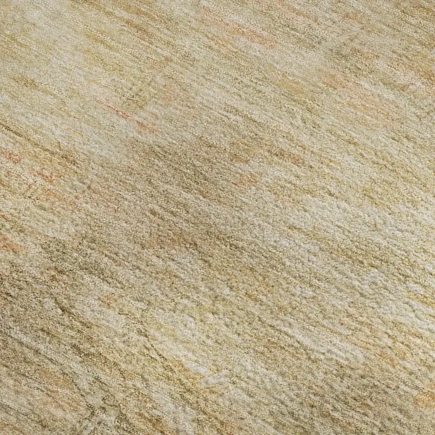 Linen Gold And Wheat Abstract Geometric Washable Area Rug With UV Protection Photo 2