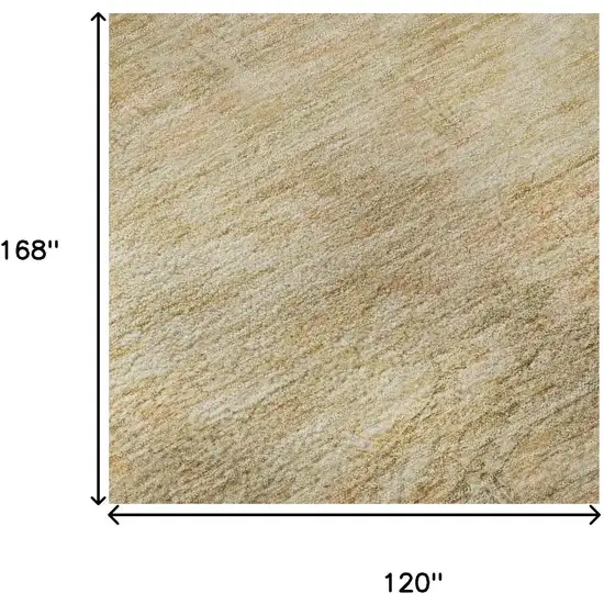 Linen Gold And Wheat Abstract Geometric Washable Area Rug With UV Protection Photo 9