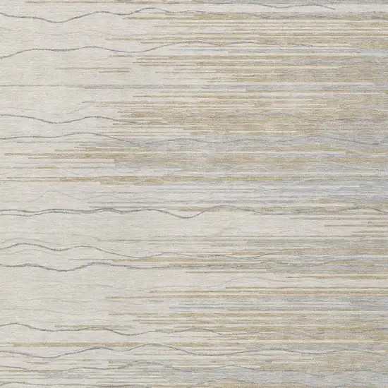 Linen Gray And Beige Striped Washable Indoor Outdoor Area Rug Photo 5