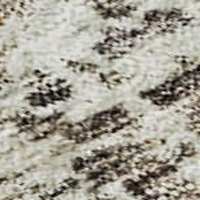 Linen Gray And Silver Abstract Washable Area Rug With UV Protection Photo 2