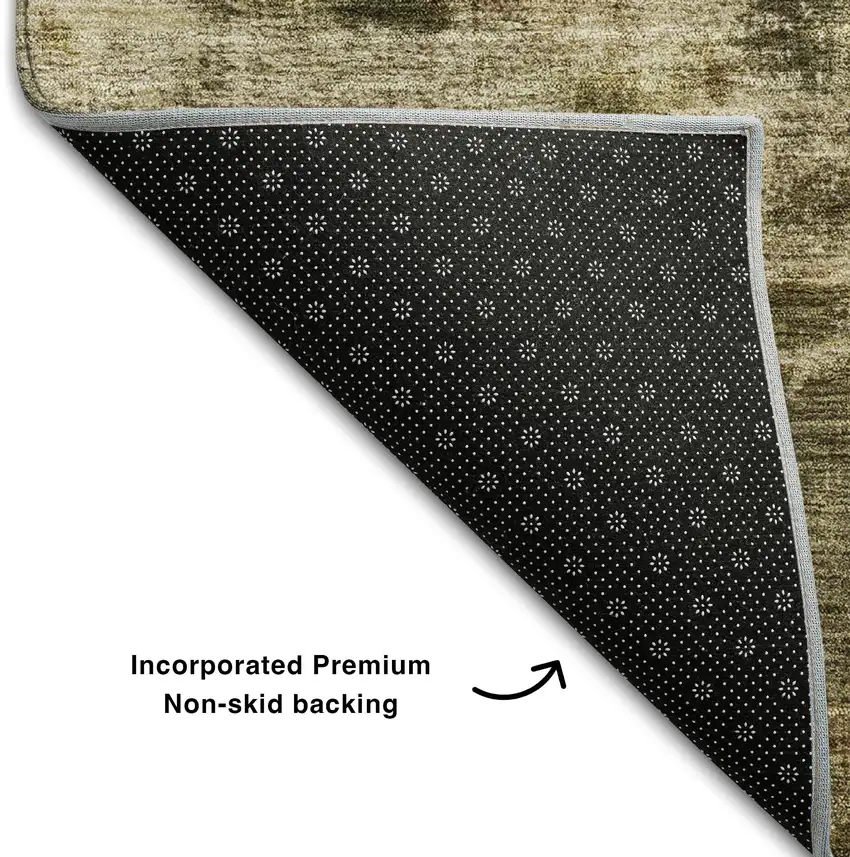 Linen Ivory And Copper Abstract Washable Area Rug With UV Protection Photo 4