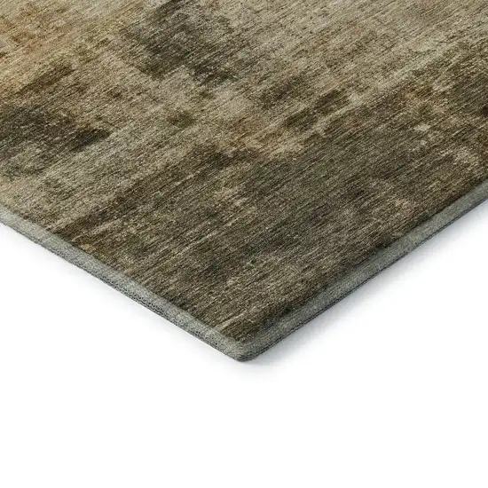 Linen Ivory And Copper Abstract Washable Area Rug With UV Protection Photo 5