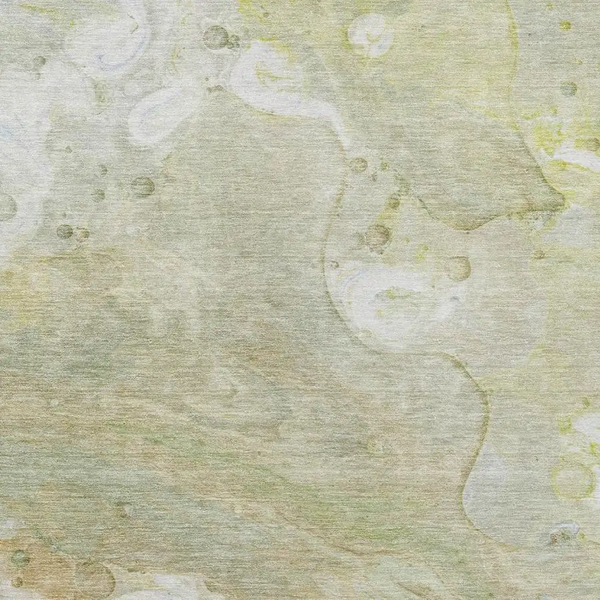 Linen Ivory And Fern Green Abstract Washable Indoor Outdoor Area Rug Photo 3