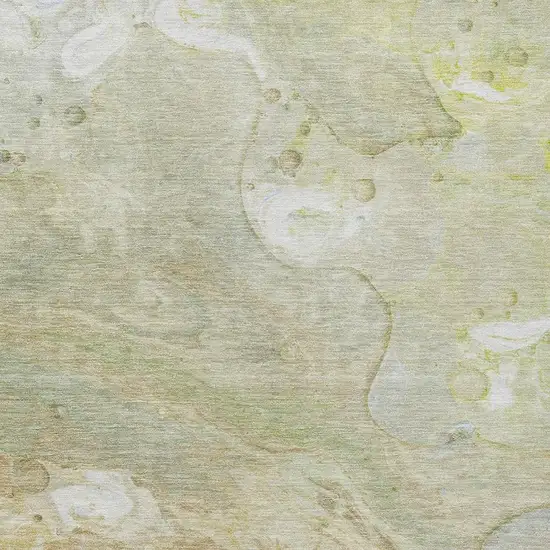 Linen Ivory And Fern Green Abstract Washable Indoor Outdoor Area Rug Photo 4