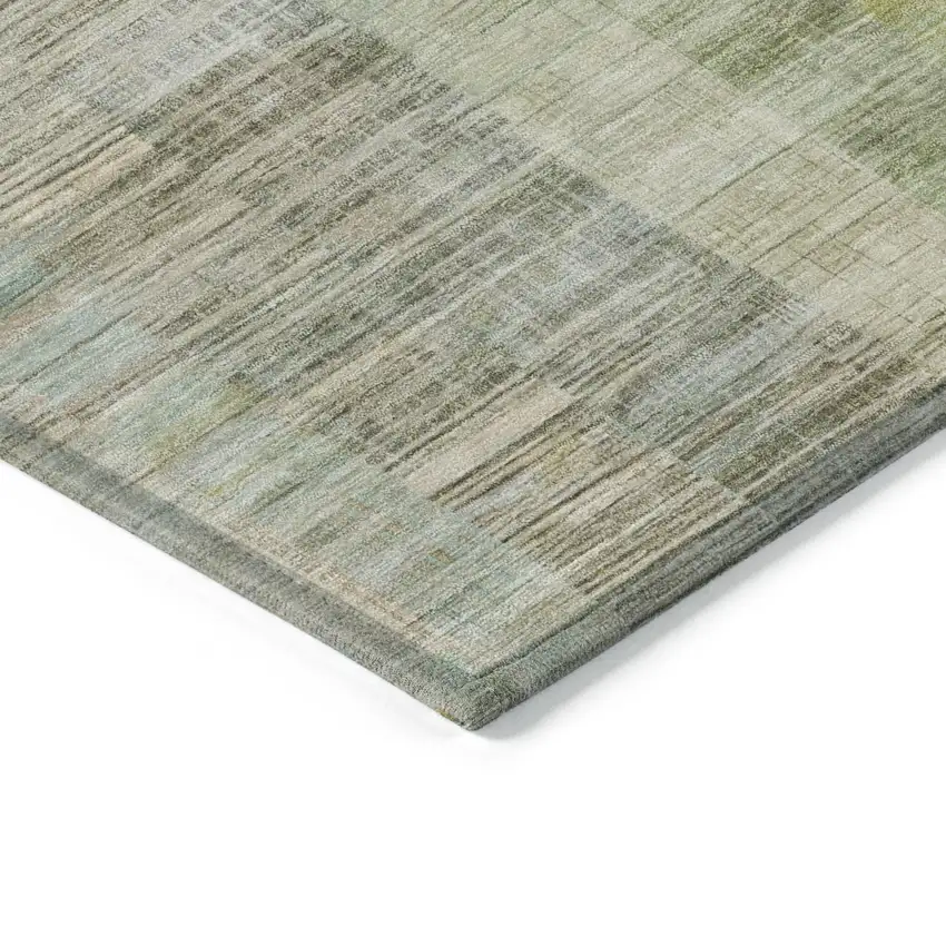 Linen Ivory And Gold Striped Washable Indoor Outdoor Area Rug Photo 4