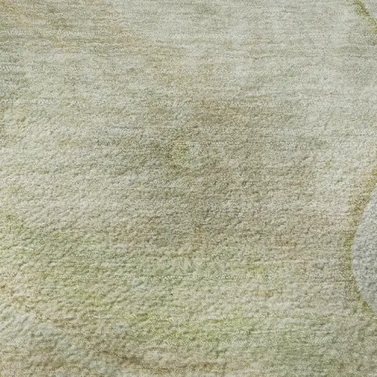 Linen Ivory And Green Abstract Washable Area Rug With UV Protection Photo 8