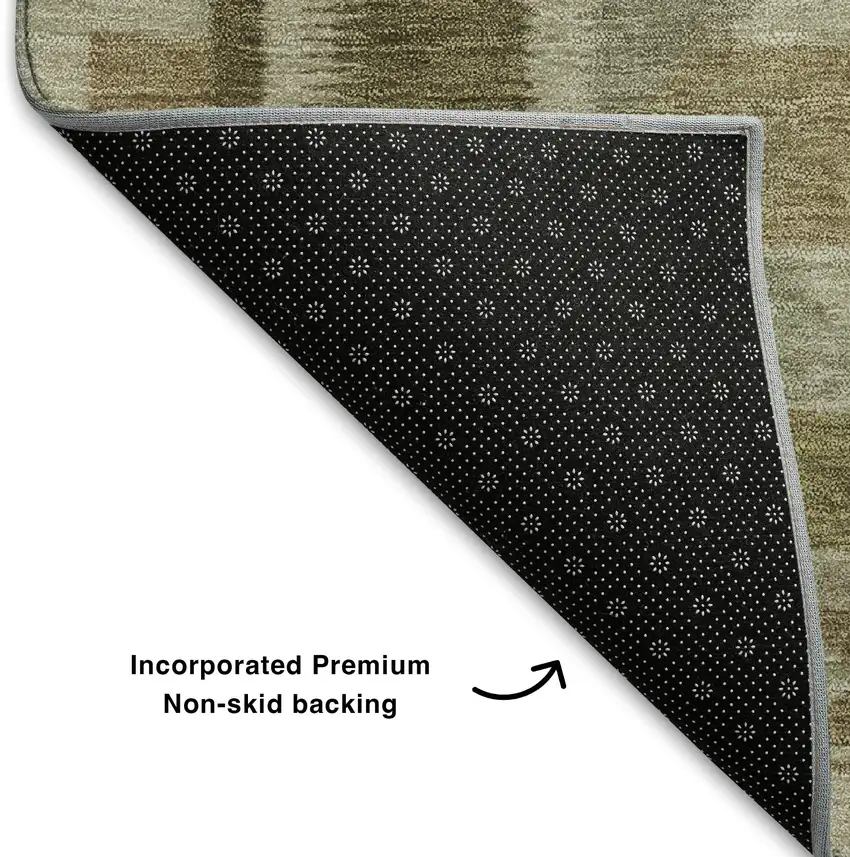 Linen Ivory And Khaki Tribal Washable Area Rug With UV Protection Photo 7