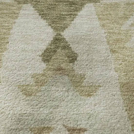 Linen Ivory And Khaki Tribal Washable Area Rug With UV Protection Photo 8