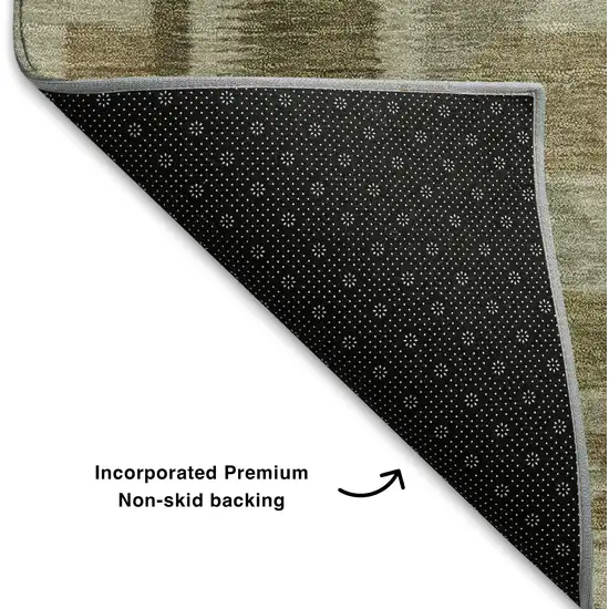 Linen Ivory And Khaki Tribal Washable Area Rug With UV Protection Photo 7