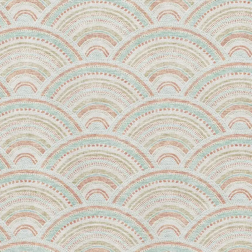 Linen Peach And Ivory Geometric Washable Area Rug With UV Protection Photo 2