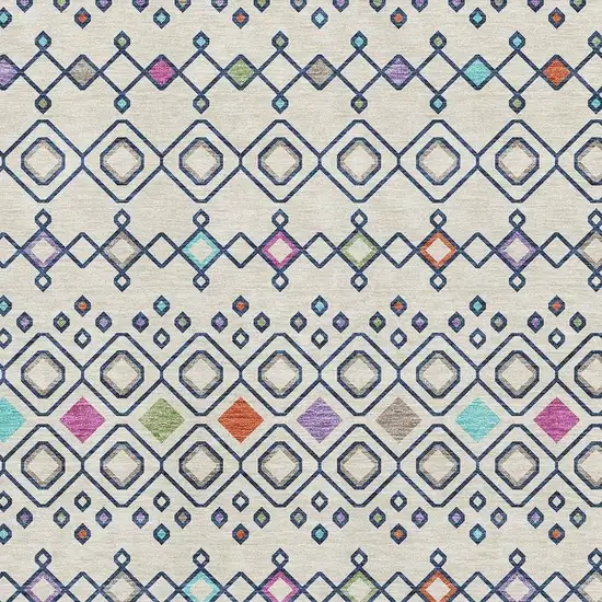 Linen Pink And Orange Southwestern Washable Area Rug With UV Protection Photo 3