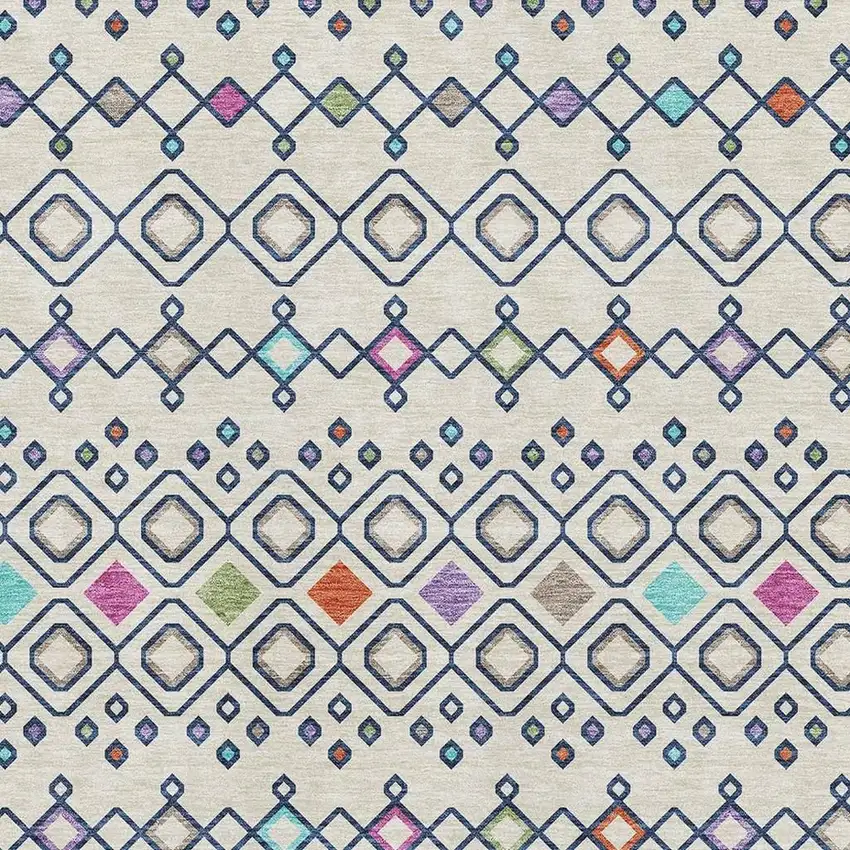 Linen Pink And Orange Southwestern Washable Area Rug With UV Protection Photo 3