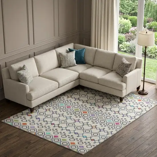 Linen Pink And Orange Southwestern Washable Area Rug With UV Protection Photo 1